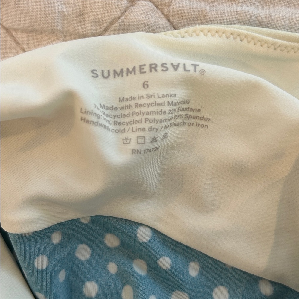 Summersalt Deep Turqouise and White Polka Dot Swimsuit - Picture 3 of 3